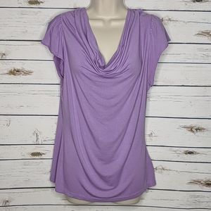 apt.9 blouse short sleeved violet purple Medium